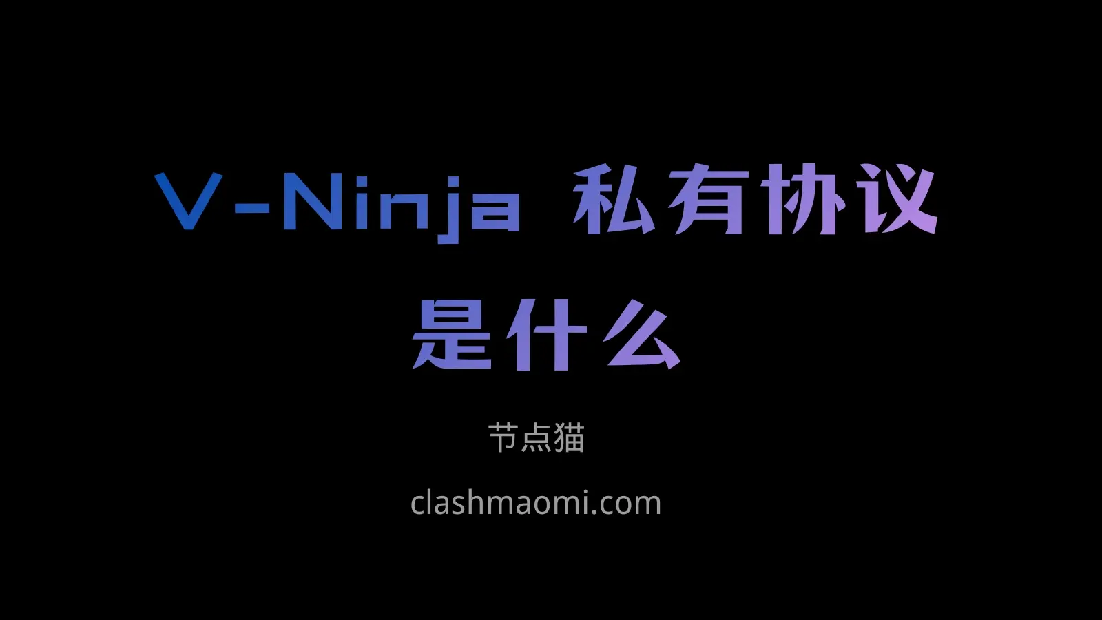 V-Ninja 私有协议是什么?怎么用?-节点猫